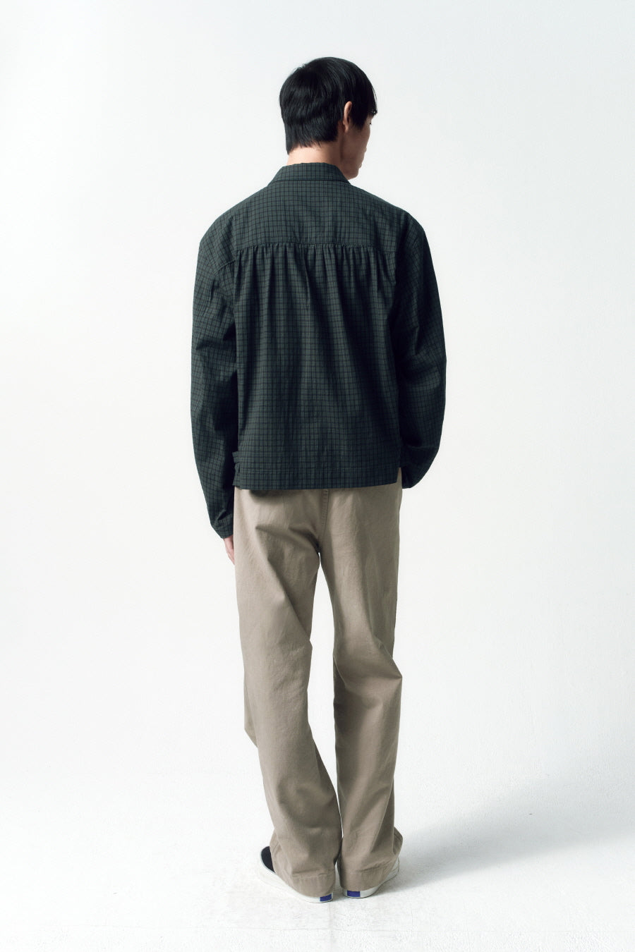 Insilence - Compact Crop Jacket (Dark Moss Check) product image 4 | TRAB K-Fashion Australia