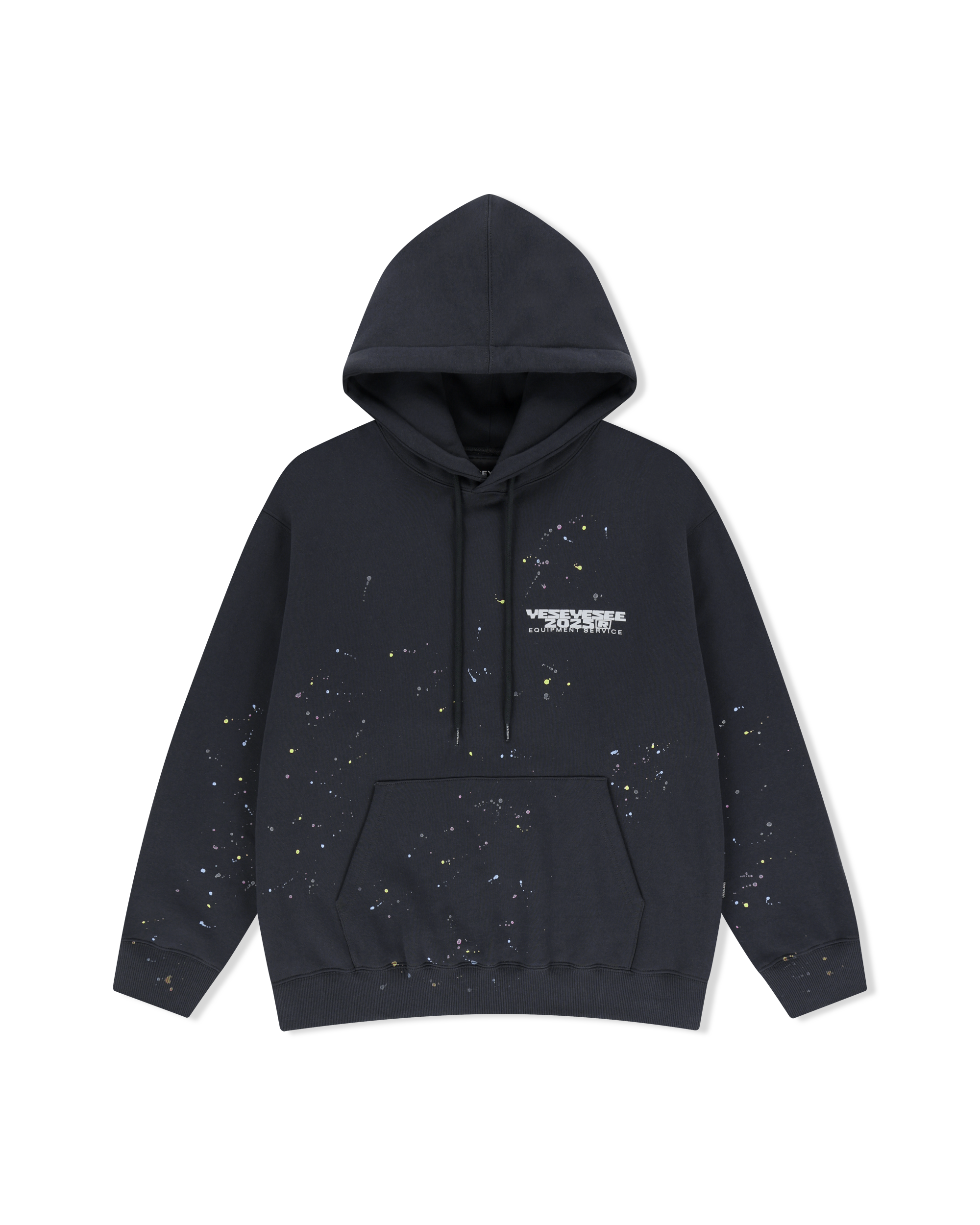 yeseyesee - Y.E.S Multi Painted Hoodie (Charcoal) product image 1 | TRAB K-Fashion Australia