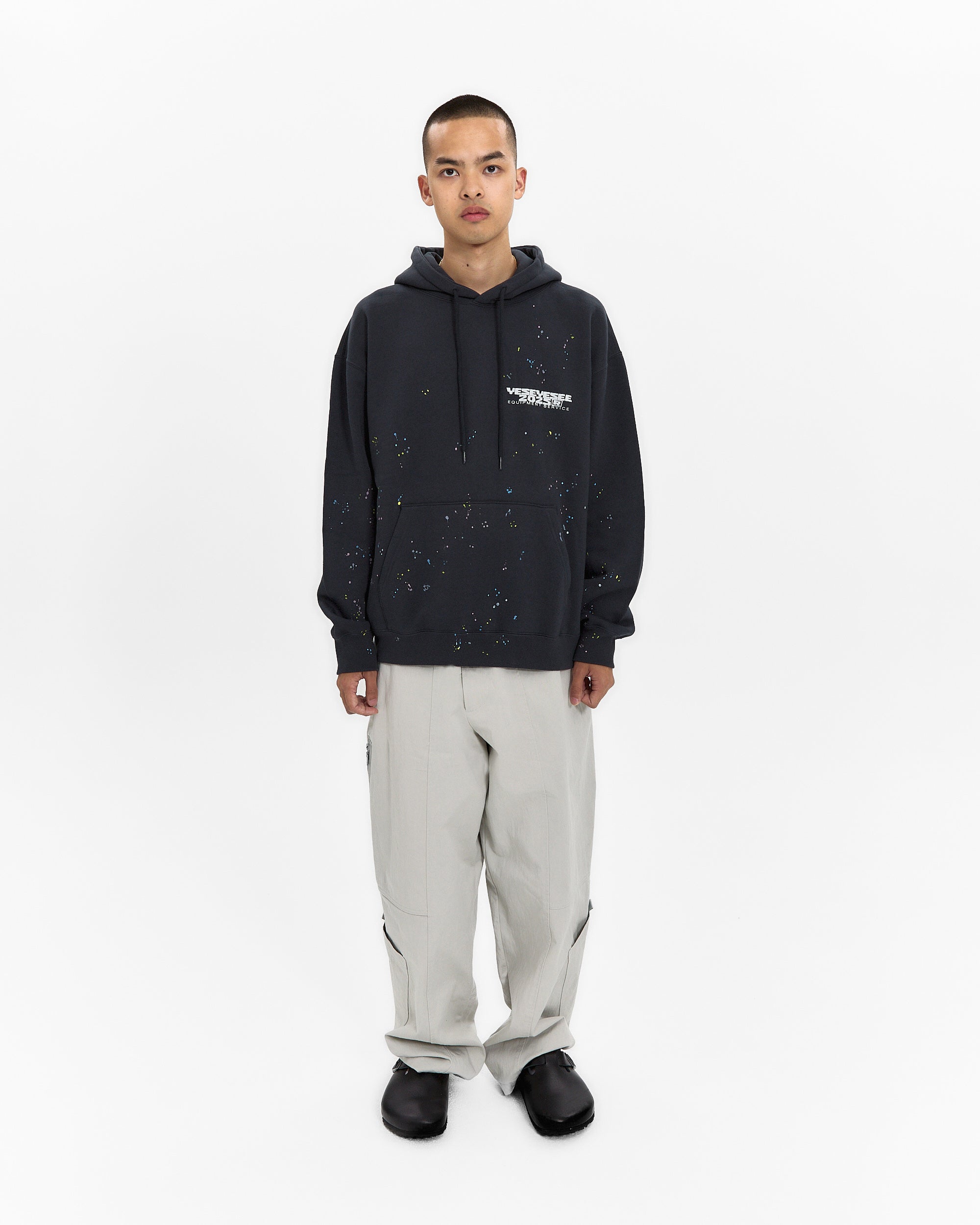 yeseyesee - Y.E.S Multi Painted Hoodie (Charcoal) product image 7 | TRAB K-Fashion Australia