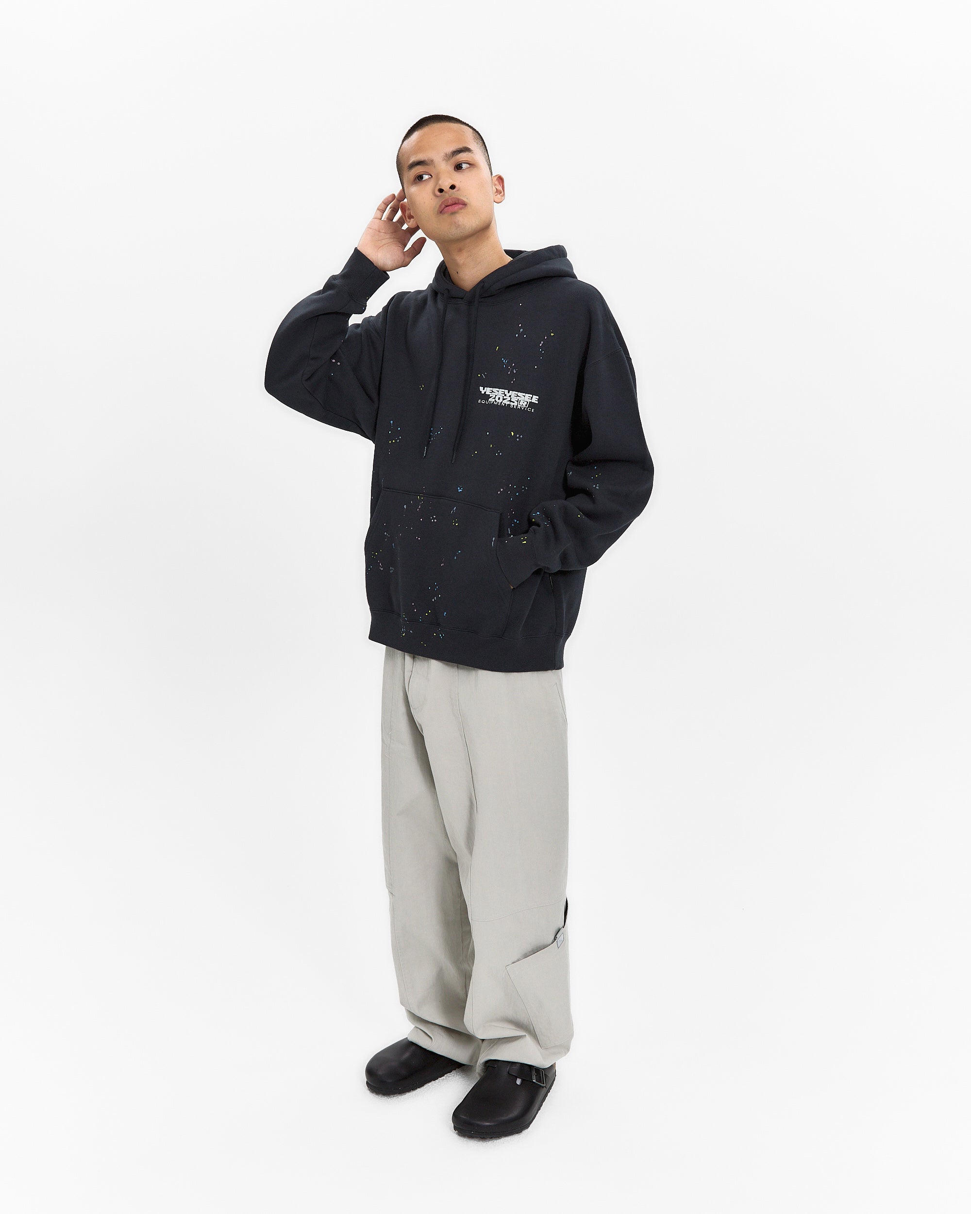 yeseyesee - Y.E.S Multi Painted Hoodie (Charcoal) product image 8 | TRAB K-Fashion Australia