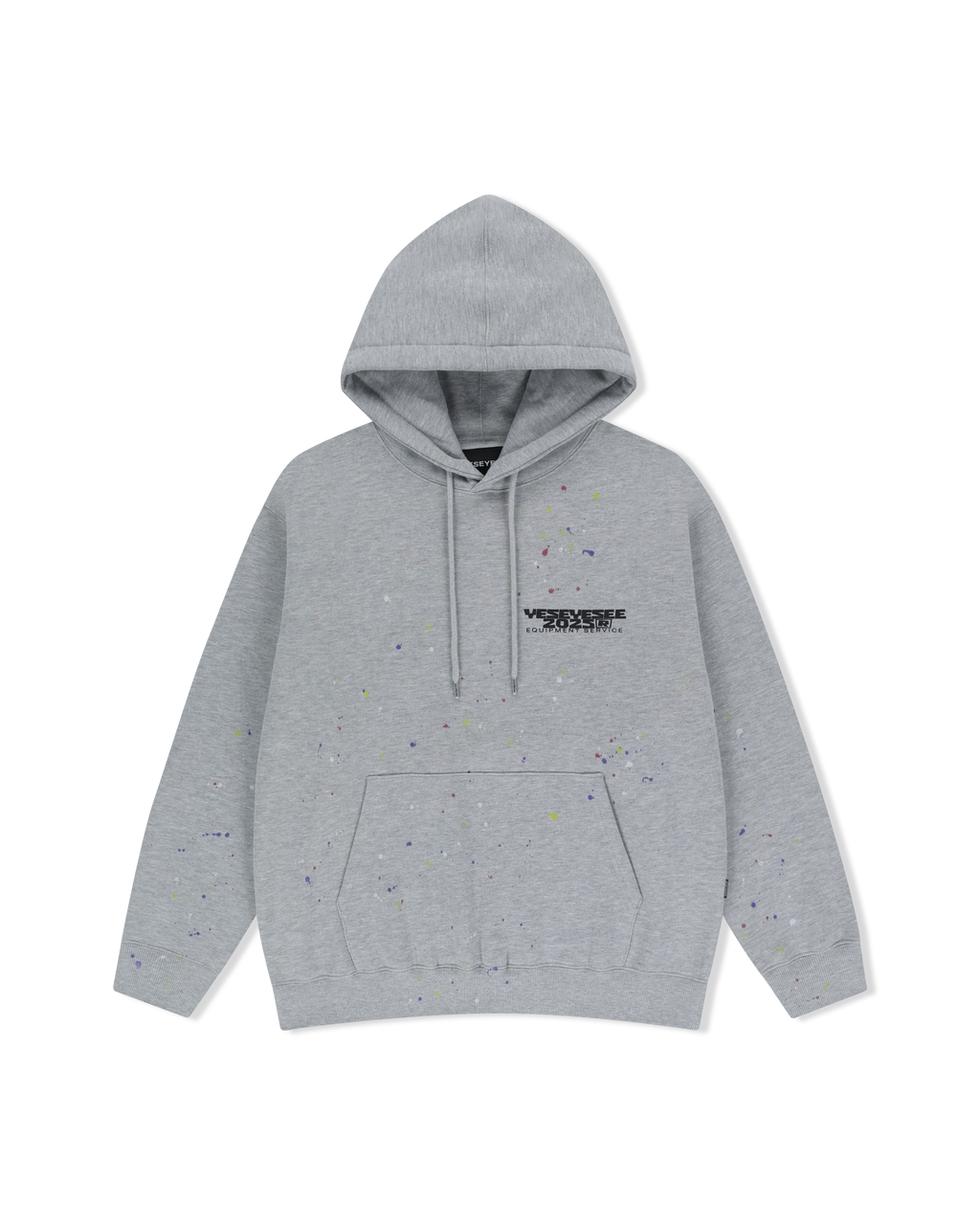 yeseyesee - Y.E.S Multi Painted Hoodie (Grey) product image 1 | TRAB K-Fashion Australia