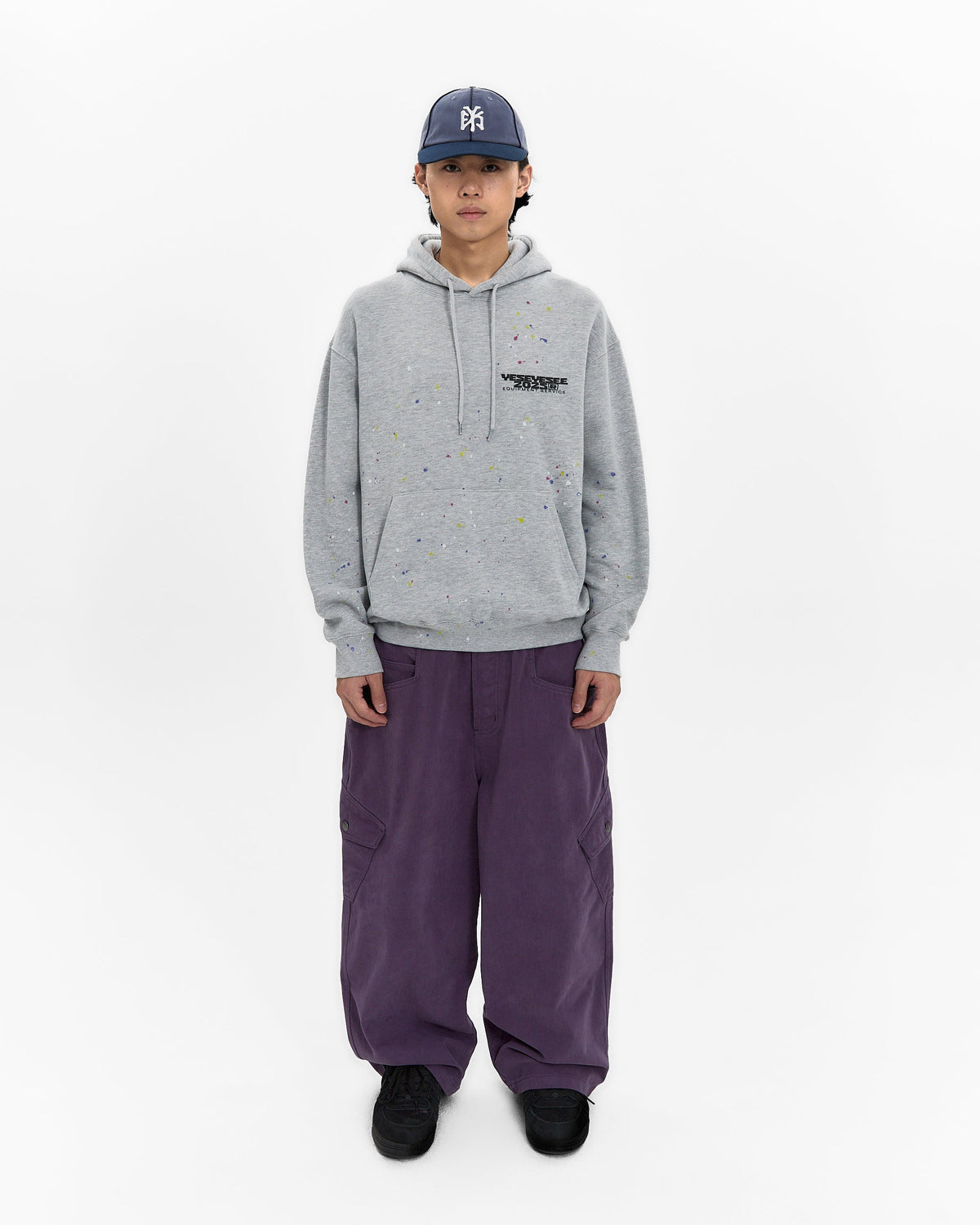 yeseyesee - Y.E.S Multi Painted Hoodie (Grey) product image 7 | TRAB K-Fashion Australia