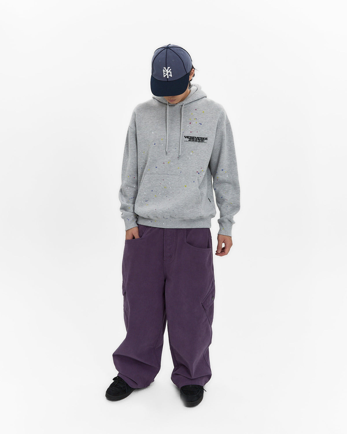 yeseyesee - Y.E.S Multi Painted Hoodie (Grey) product image 8 | TRAB K-Fashion Australia
