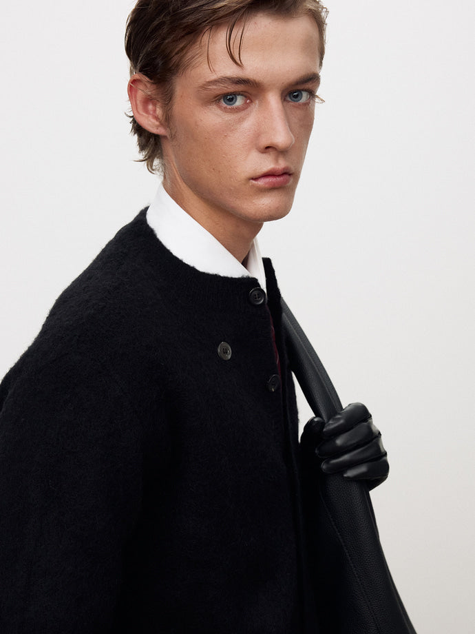 Tonywack - Alpaca Mohair Crew-Neck Cardigan (Black) product image 8 | TRAB K-Fashion Australia