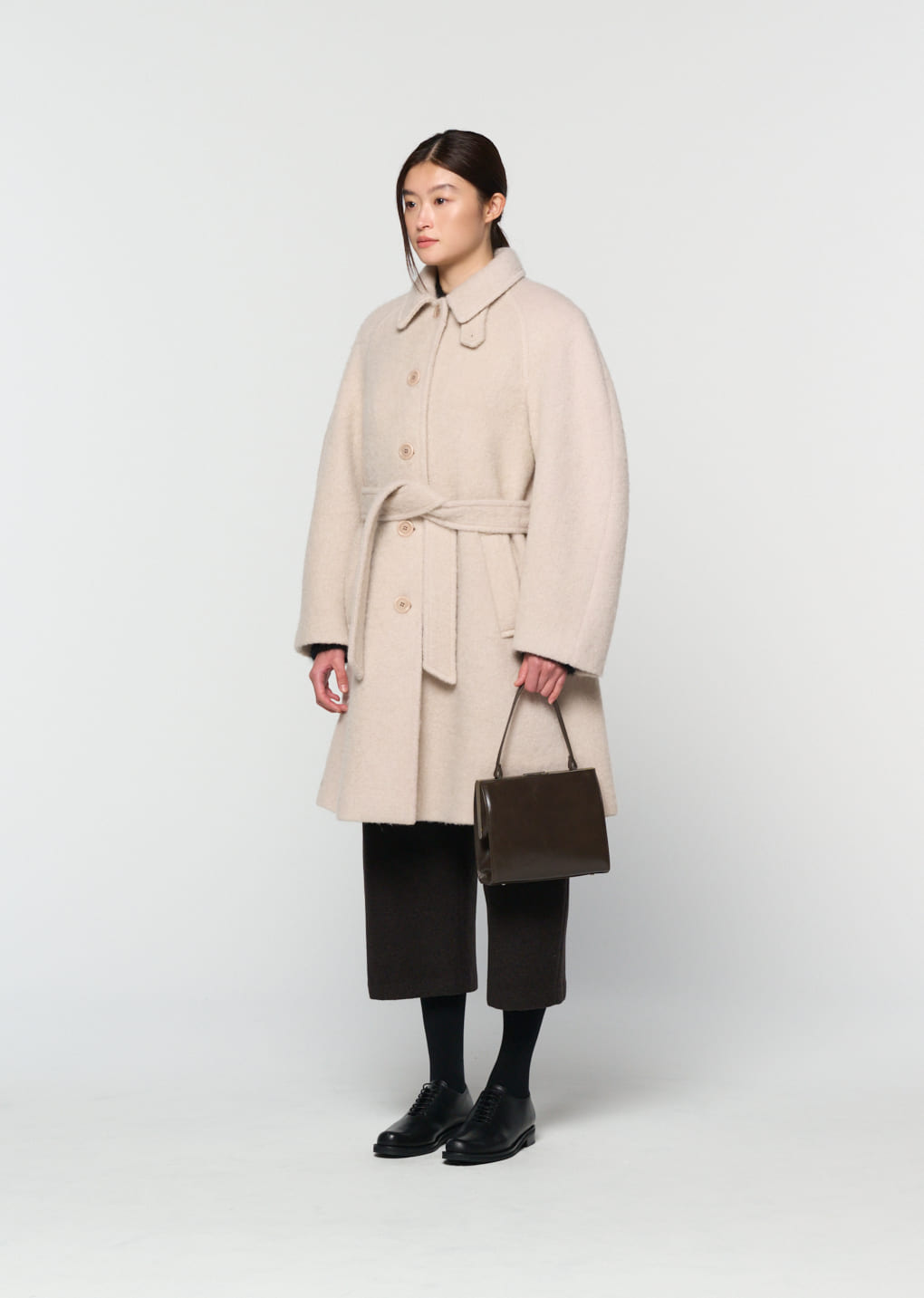 Amomento - curved culotte pants (Dark Brown) product image 8 | TRAB K-Fashion Australia
