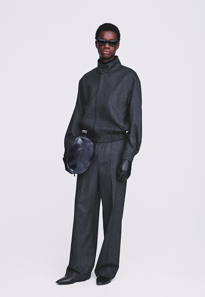 Tonywack - Wool And Cashmere High Collar Stud Blouson (Dark Grey) product image 4 | TRAB K-Fashion Australia