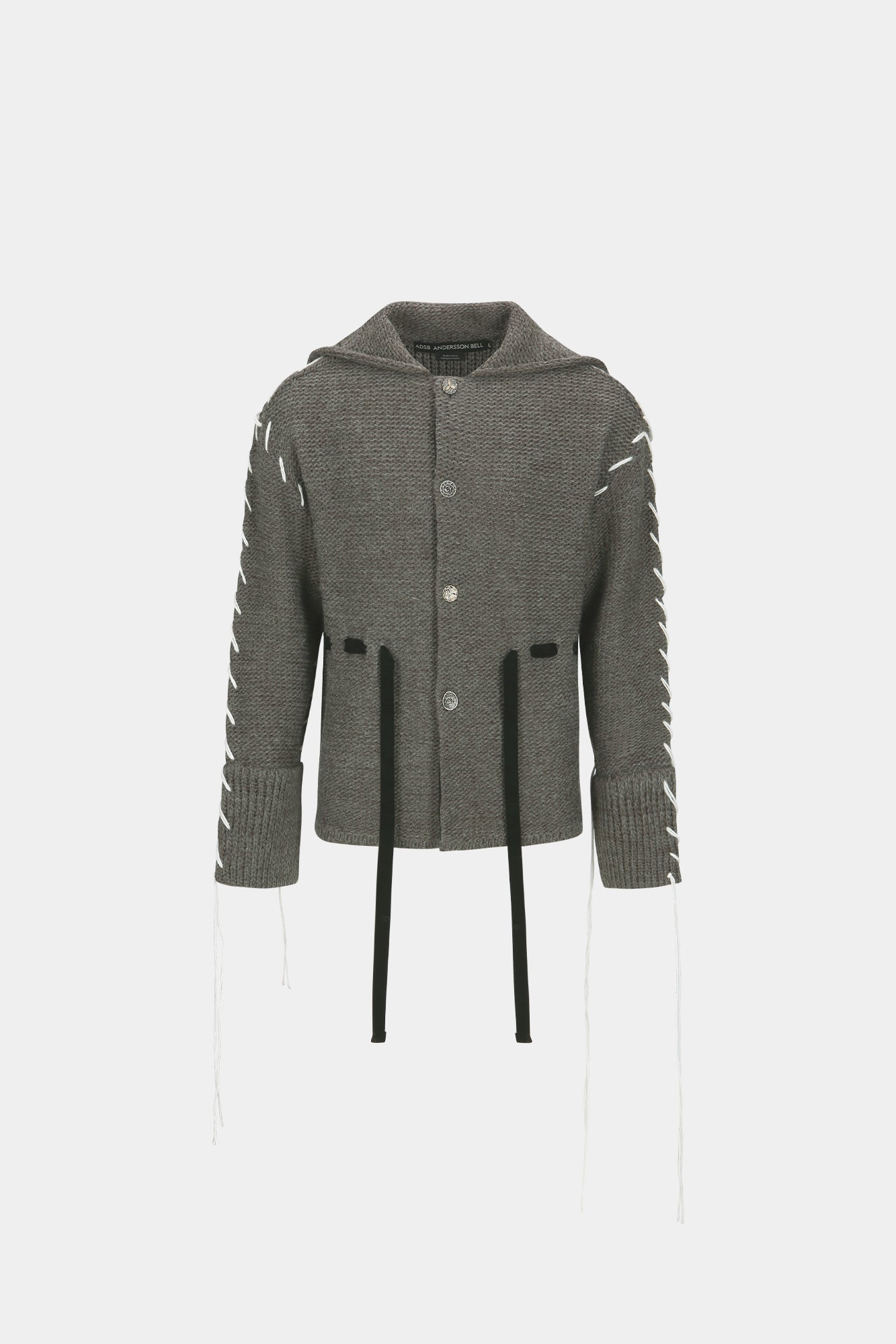 Andersson Bell - Charlie Big Collar Chunky Cardigan (Grey) product image 7 | TRAB K-Fashion Australia