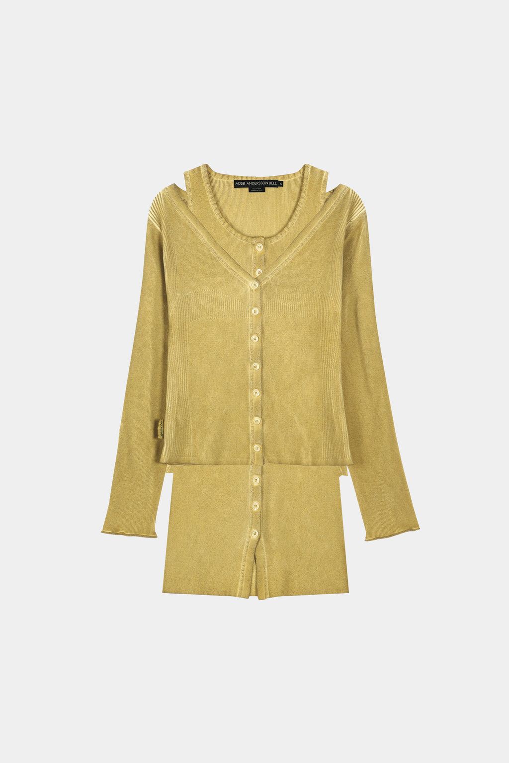 Andersson Bell - Vintage-Dye Layered Knit Cardigan (Marigold) product image 9 | TRAB K-Fashion Australia