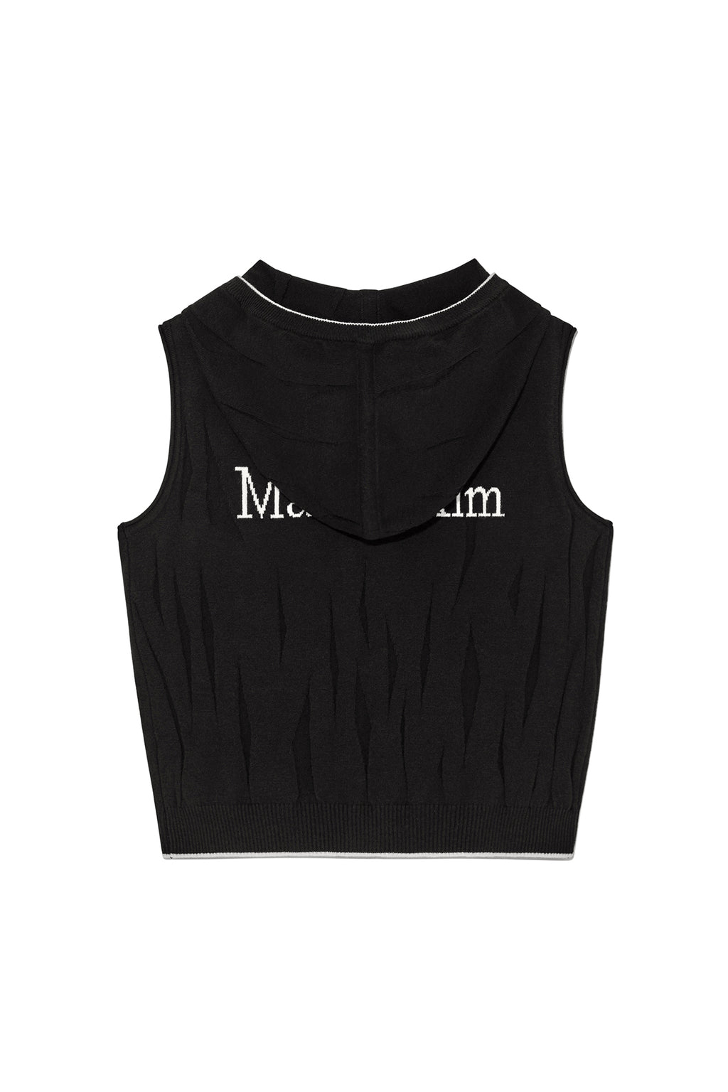 Matin Kim - Wrinkle Hoody Button Knit Vest (Black) product image 2 | TRAB K-Fashion Australia