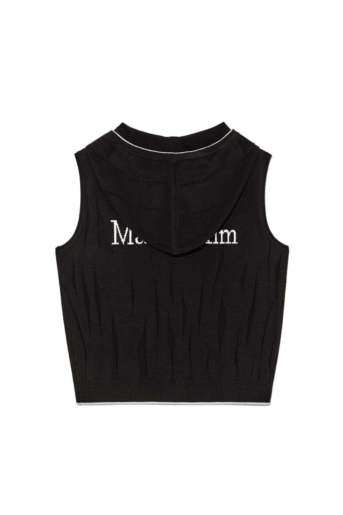 Matin Kim - Wrinkle Hoody Button Knit Vest (Black) product image 2 | TRAB K-Fashion Australia