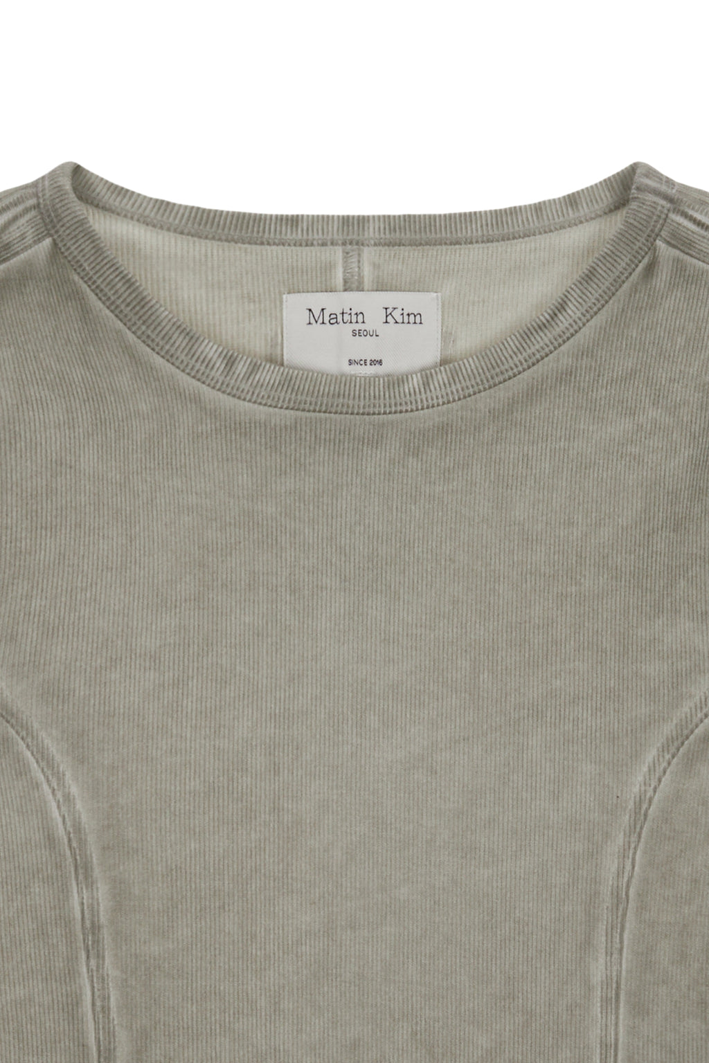 Matin Kim - Sleeve Binding Washed Top (Khaki) product image 3 | TRAB K-Fashion Australia