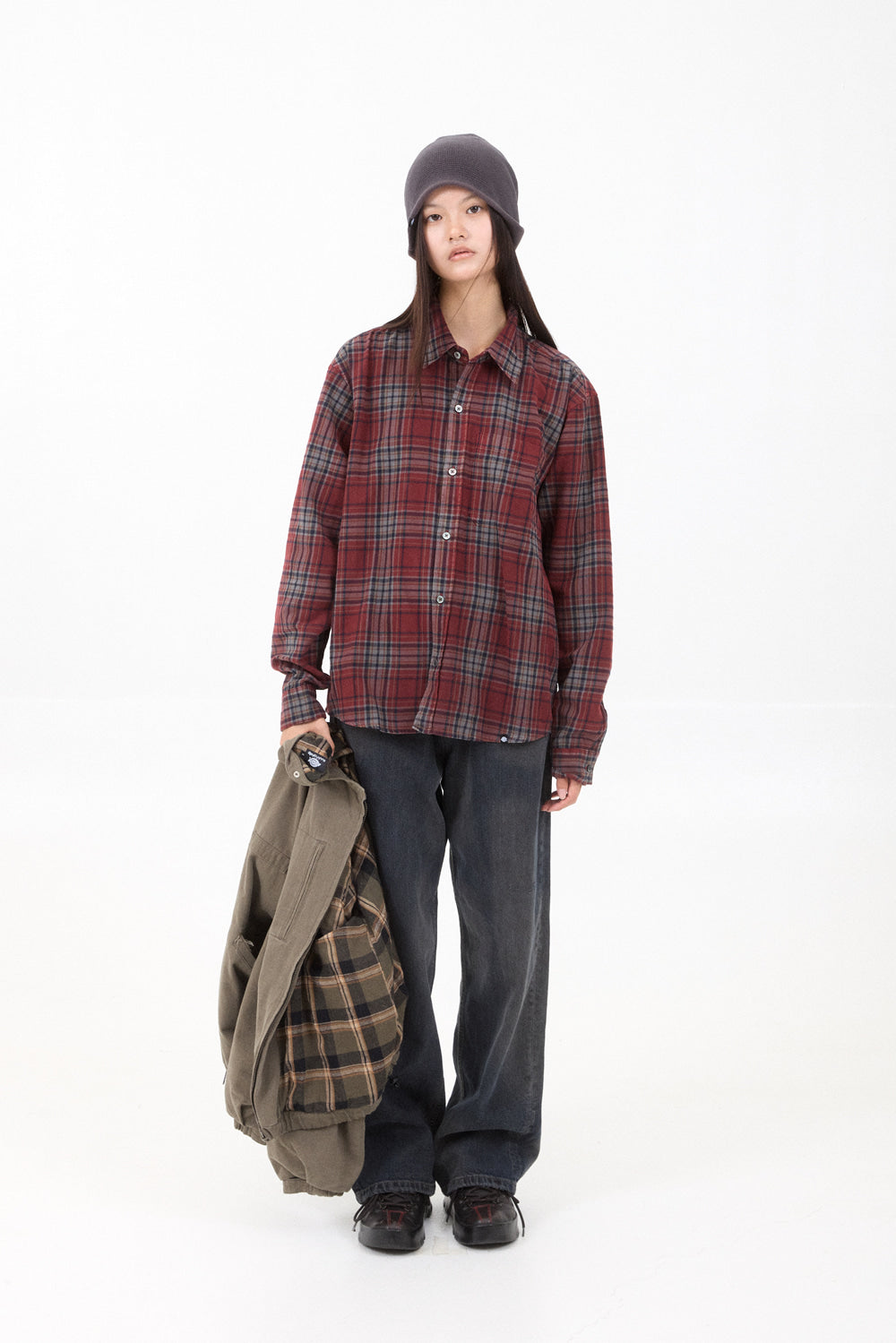 Hatchingroom - Regular Shirt Check (Dusty Red) product image 5 | TRAB K-Fashion Australia
