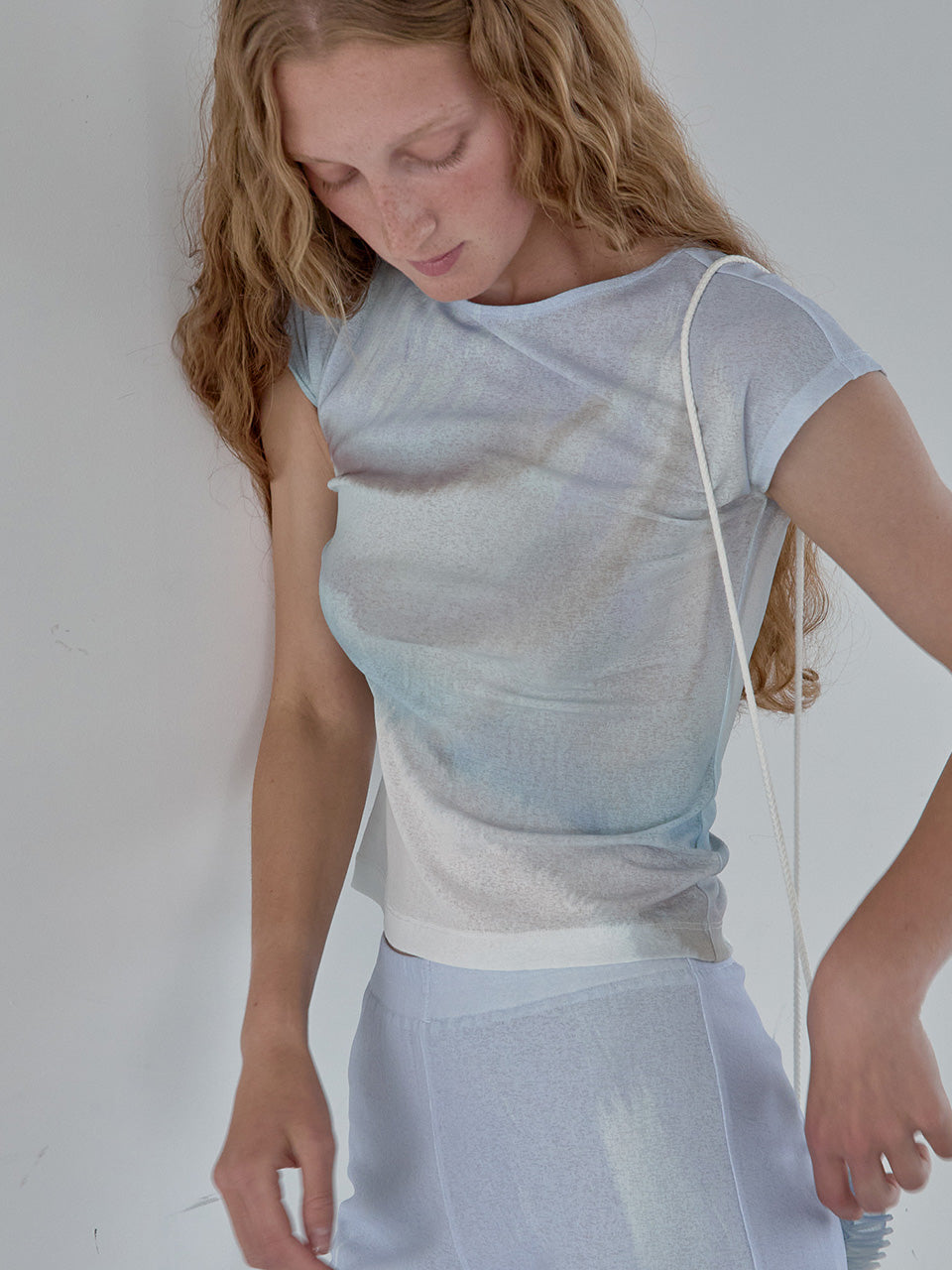 Kijun - [Ships 29 June] Print Cap Sleeve Top (Sky Blue) product image 8 | TRAB K-Fashion Australia