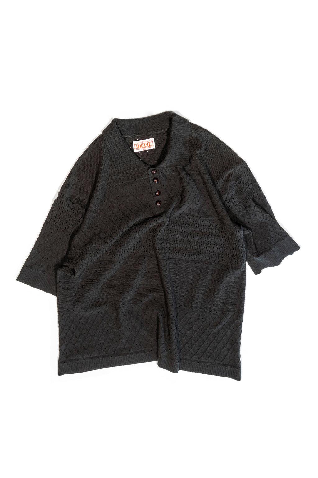 Ioedle - Mesh Short Sleeve Collared Knit (Gray) product image 1 | TRAB K-Fashion Australia