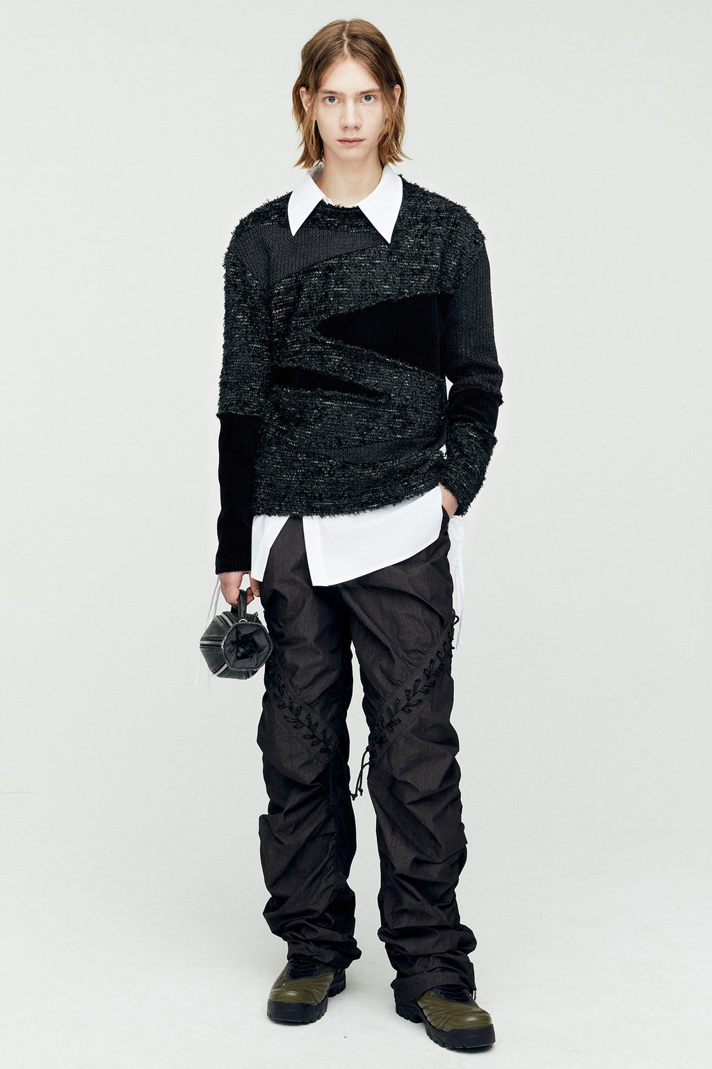Andersson Bell - Ghillie Color Block Sweater (Khaki) product image 6 | TRAB K-Fashion Australia