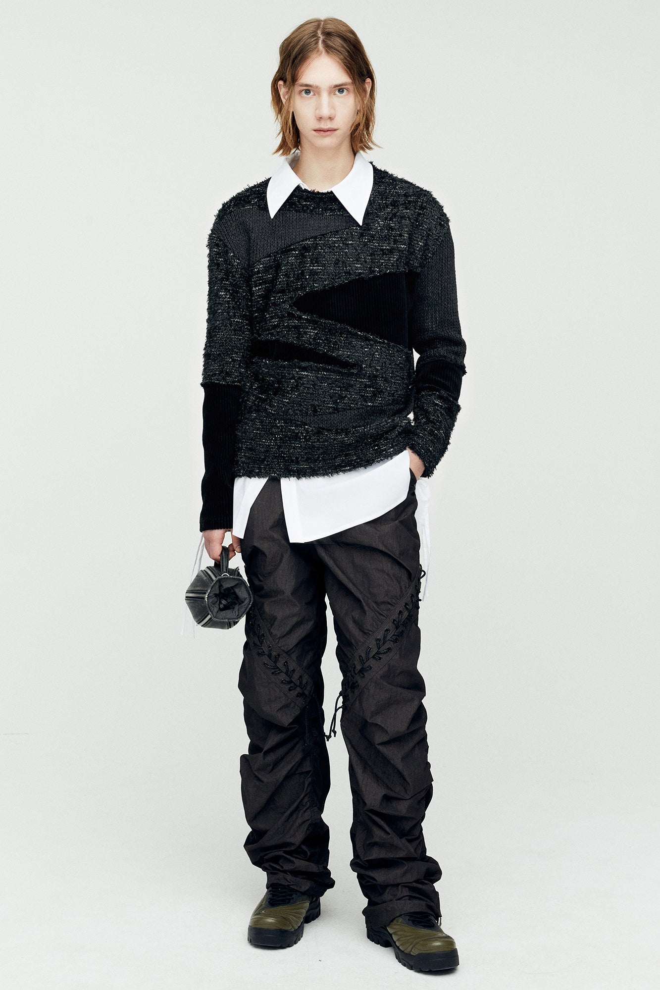 Andersson Bell - Ghillie Color Block Sweater (Khaki) product image 6 | TRAB K-Fashion Australia