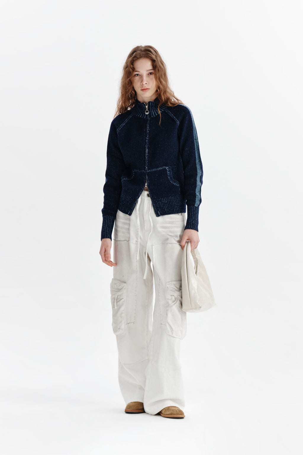 Matin Kim - Dirty Washed Heavy Cargo Pants (White) product image 9 | TRAB K-Fashion Australia