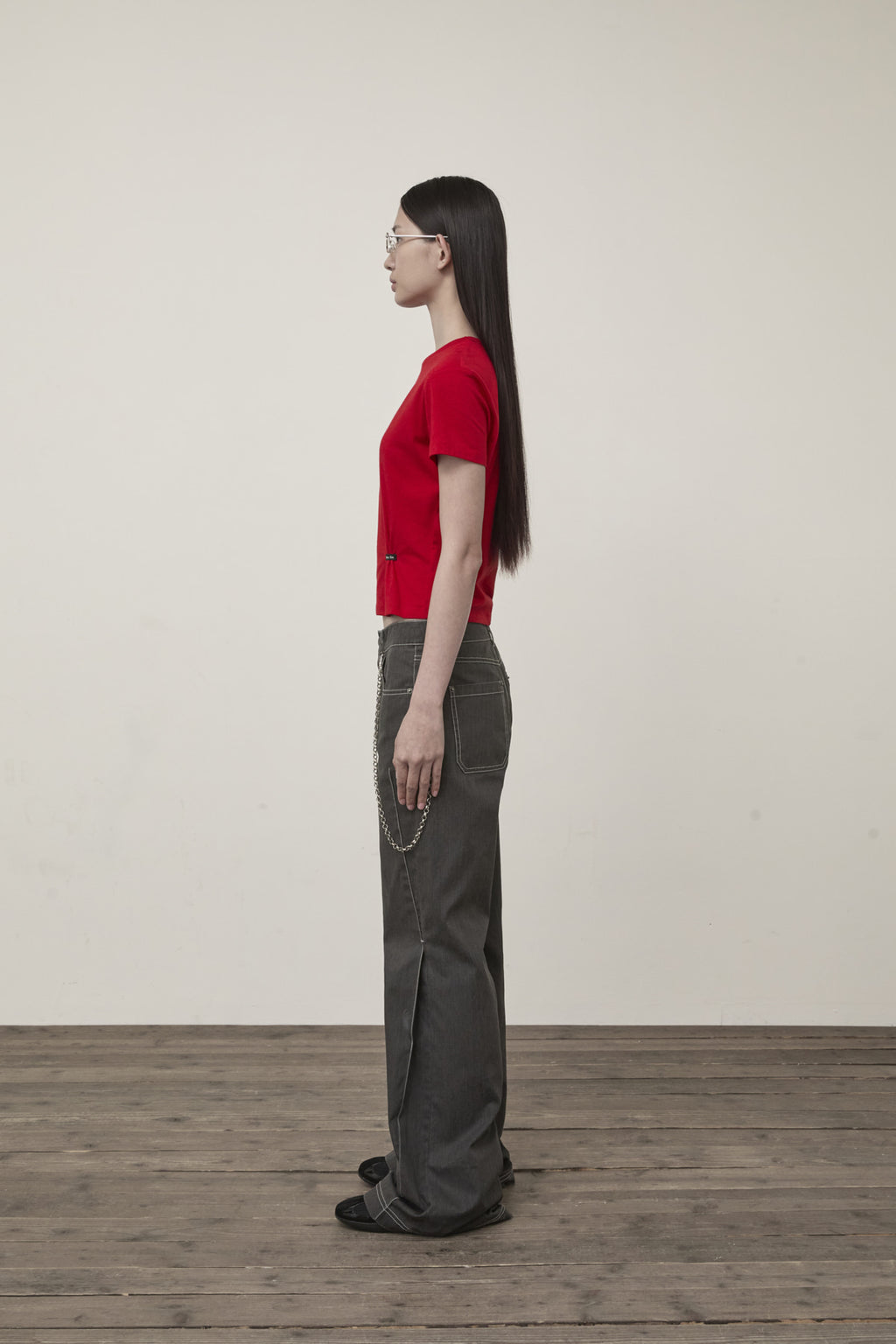 Matin Kim - Mini Label Shirring Top (Red) product image 6 | TRAB K-Fashion Australia