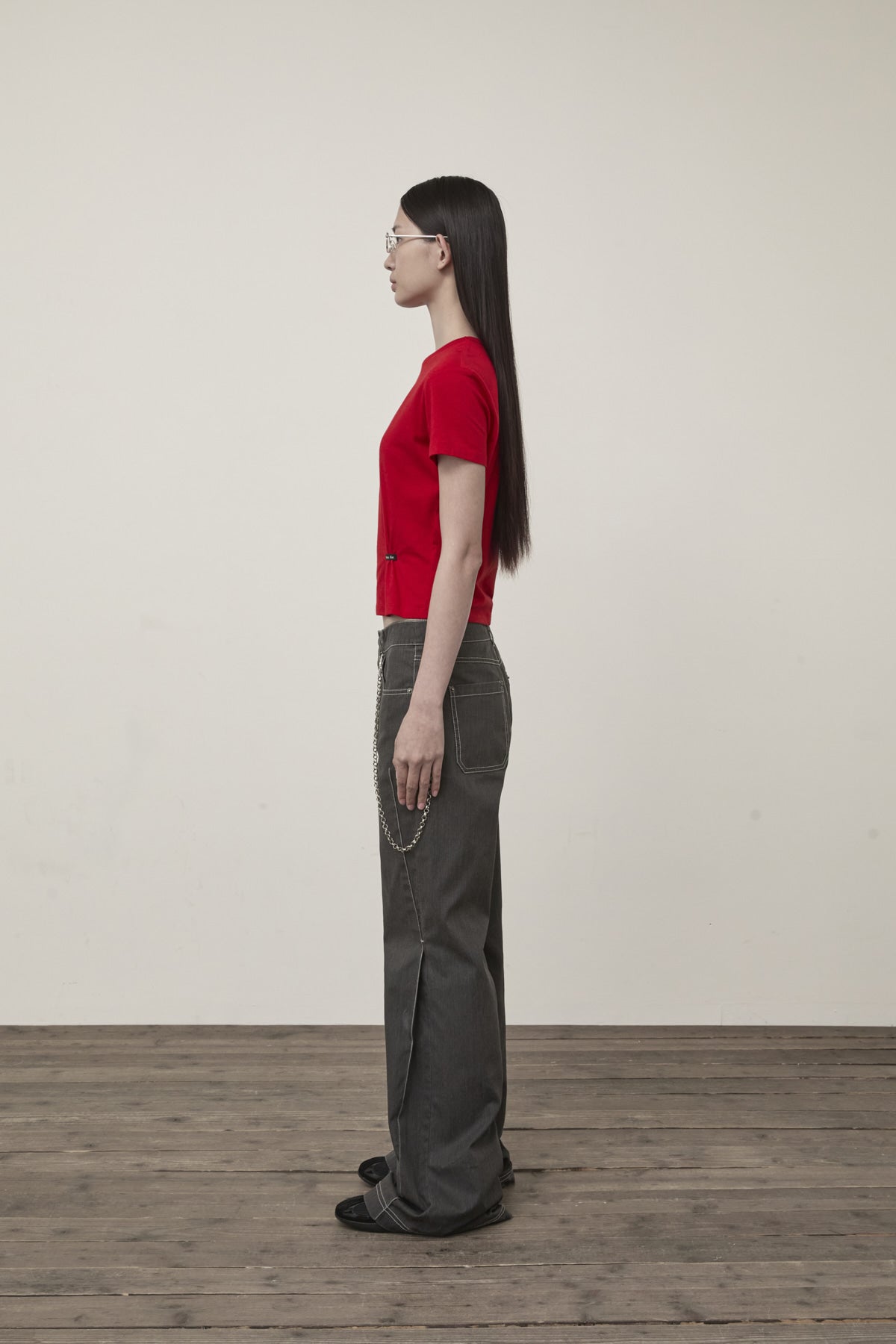 Matin Kim - Mini Label Shirring Top (Red) product image 6 | TRAB K-Fashion Australia