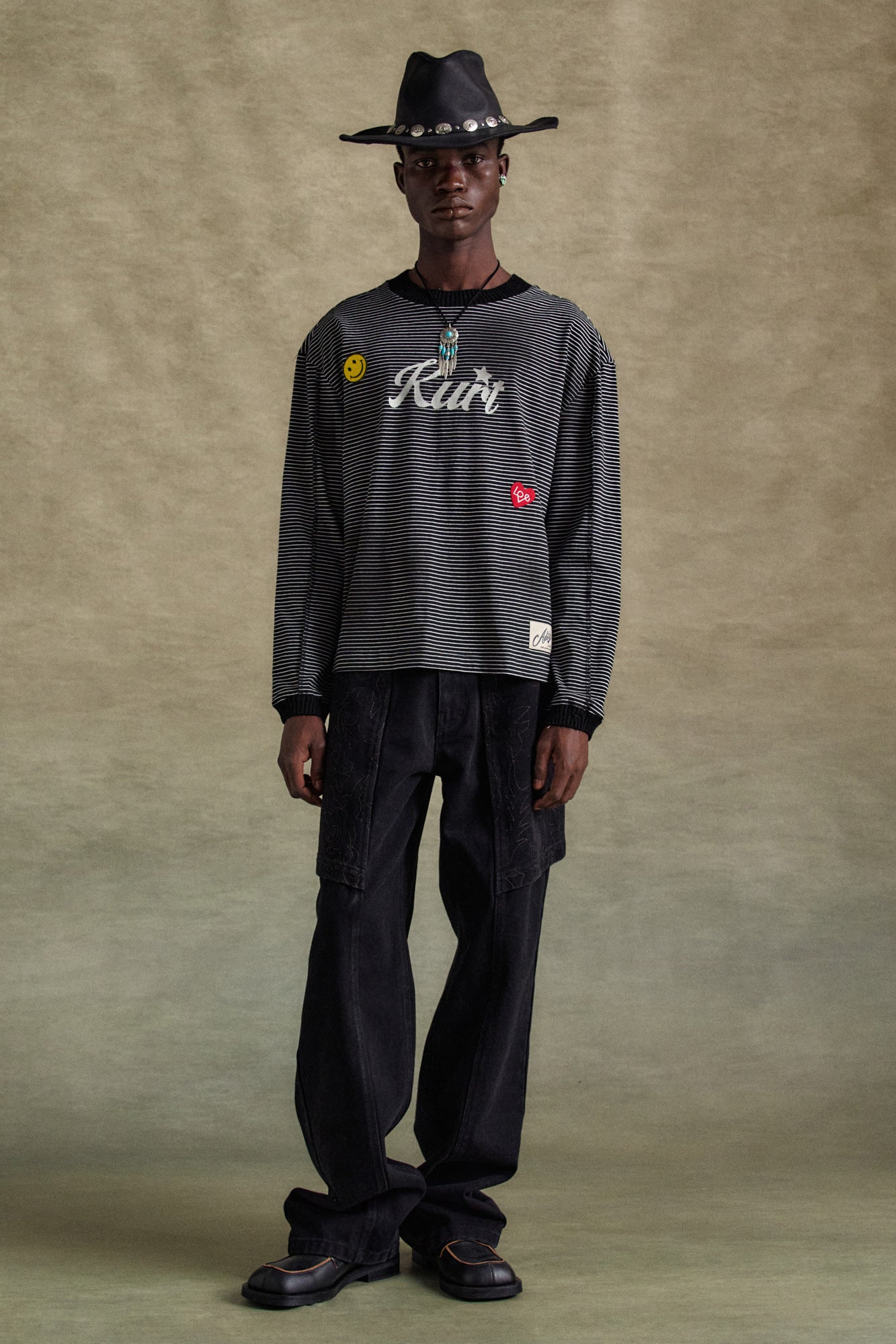 Andersson Bell - Embroidery Wrap Jeans (Black) product image 2 | TRAB K-Fashion Australia