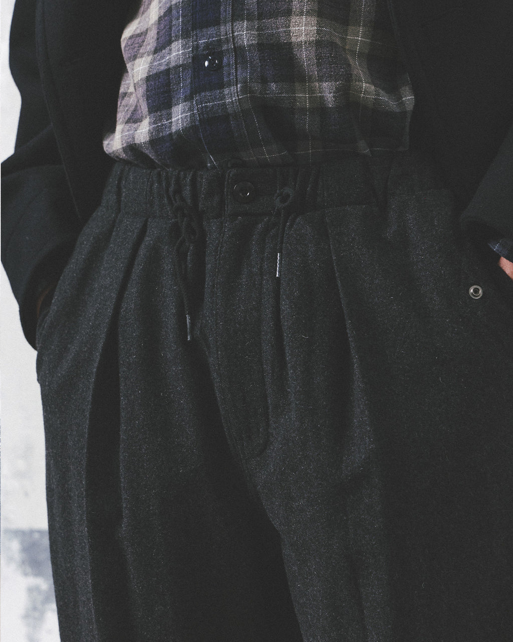 Eastlogue - Parachute Shell Easy Pants (Charcoal Wool) product image 3 | TRAB K-Fashion Australia