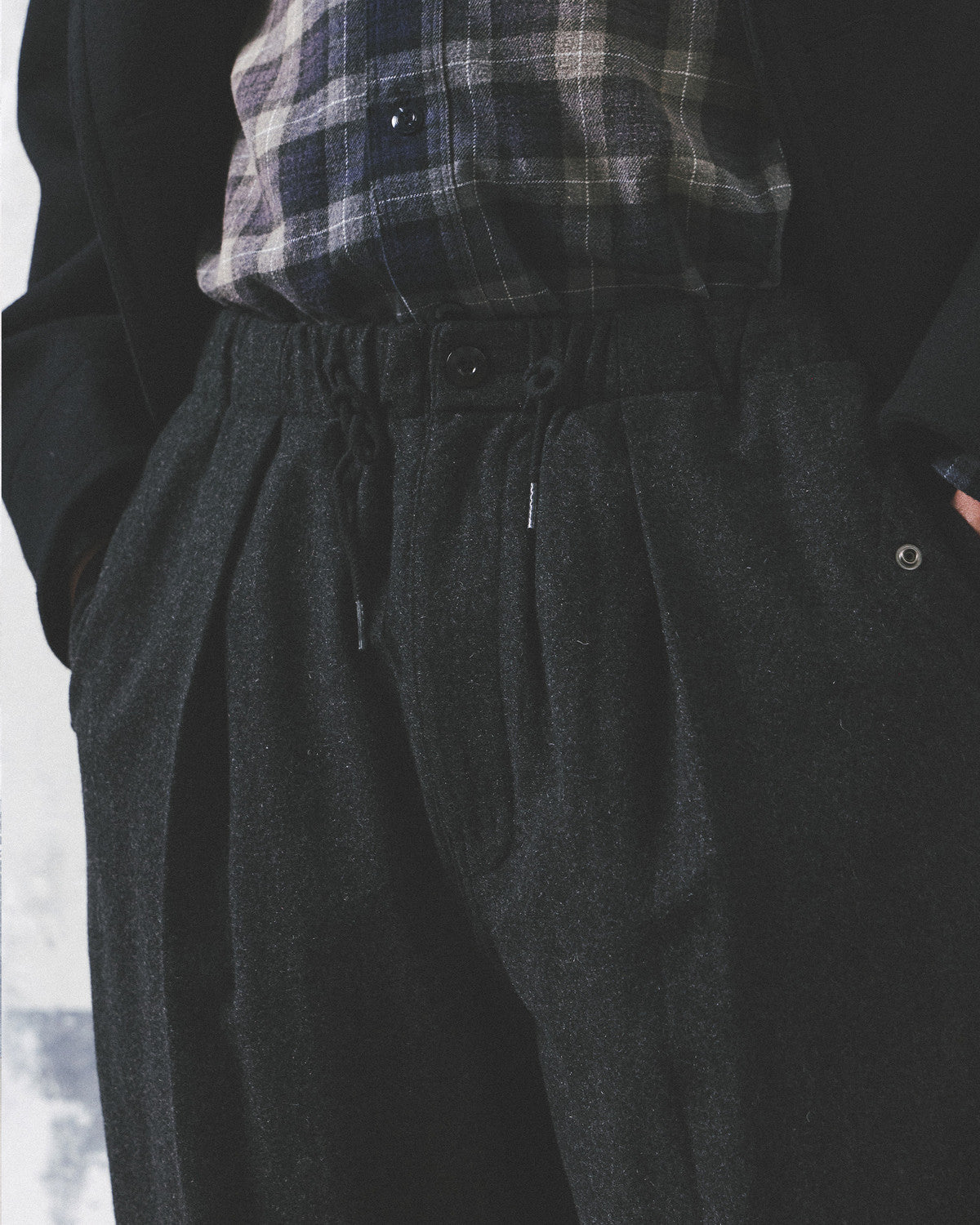 Eastlogue - Parachute Shell Easy Pants (Charcoal Wool) product image 3 | TRAB K-Fashion Australia