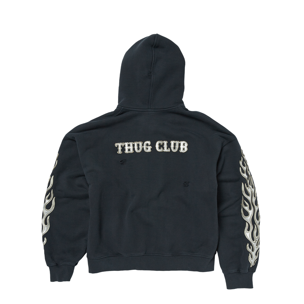 Thug Club - Leather Flame Hooded Zip-Up (Navy) product image 2 | TRAB K-Fashion Australia