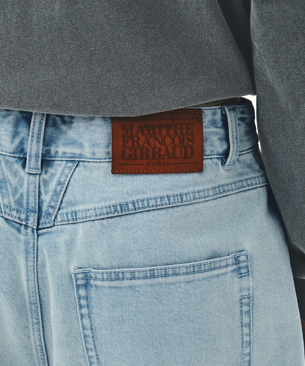 Marithe & Francois Girbaud - New M Low-waist Tuck Wide Denim Pants (Light Blue) product image 2 | TRAB K-Fashion Australia