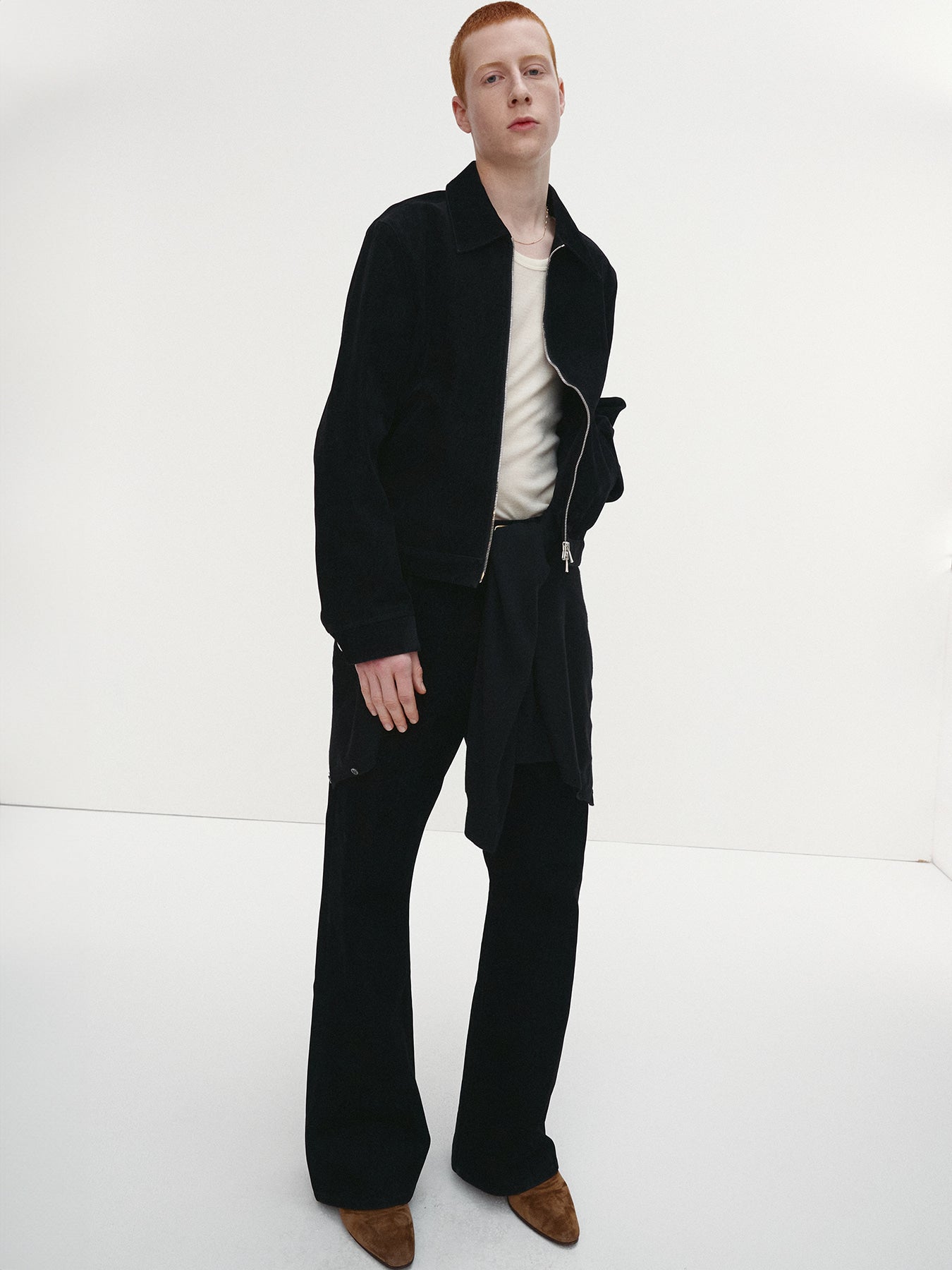 Tonywack - Velvet Denim Zippered Blouson (Black) product image 3 | TRAB K-Fashion Australia