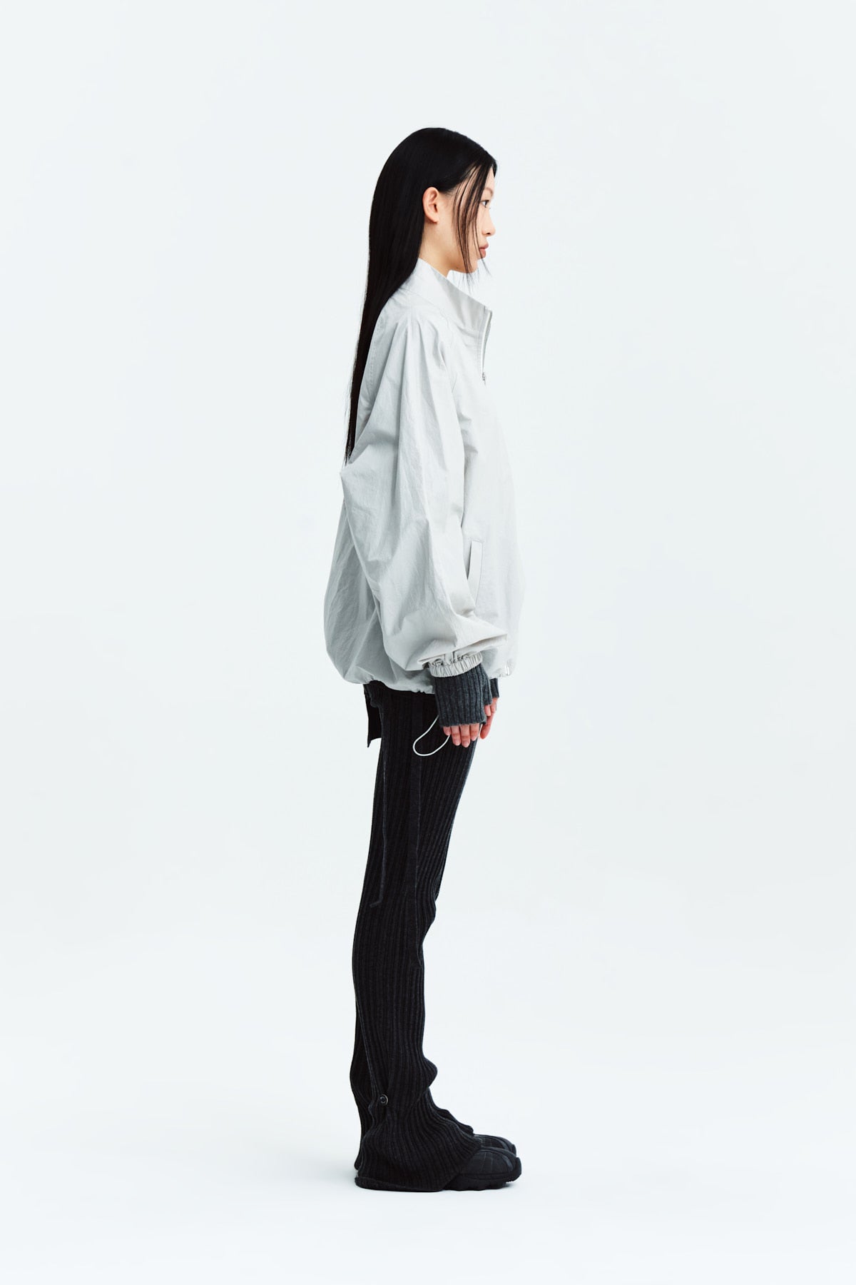 Matin Kim - Matin Kim Logo Coating Jumper (Grey) product image 7 | TRAB K-Fashion Australia