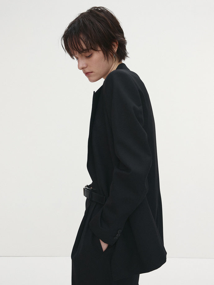 Tonywack - Wool Twill Double-Breasted Tailored Blazer (Black) product image 4 | TRAB K-Fashion Australia