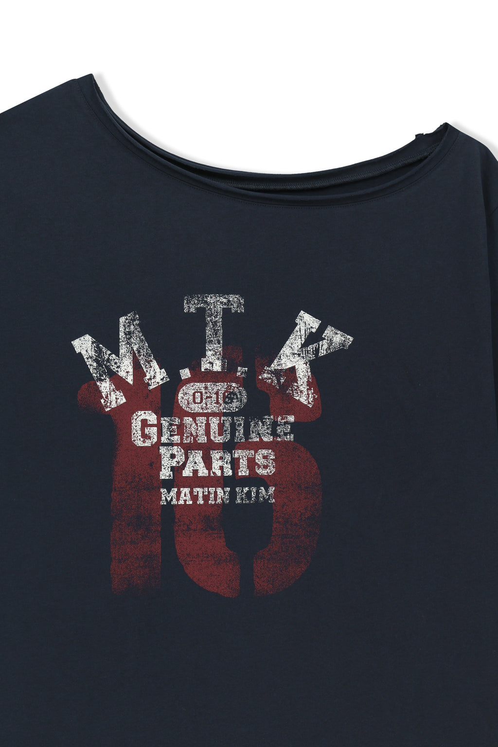 Matin Kim - Mtk 16 Graffiti Logo Asymmetric Top (Navy) product image 3 | TRAB K-Fashion Australia