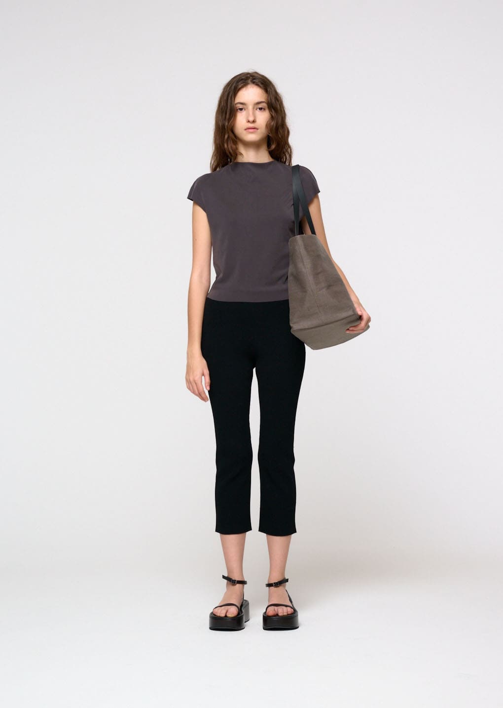 Amomento - Jersey Mock Neck Top (Charcoal) product image 2 | TRAB K-Fashion Australia