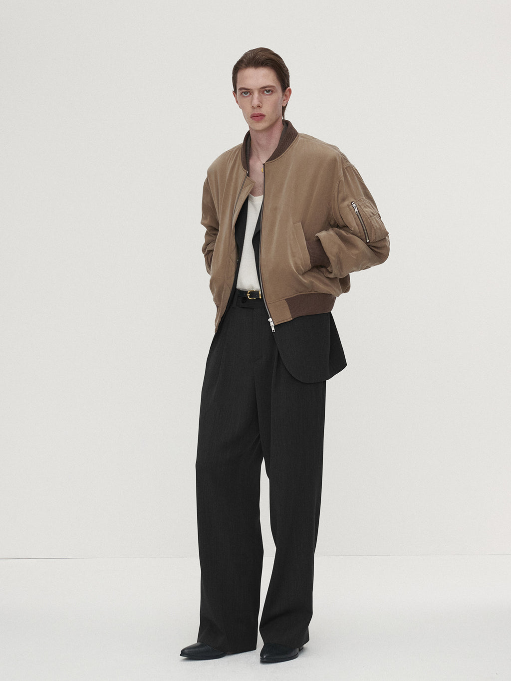 Tonywack - Wool Twill Pleated Wide Trousers (Black) product image 4 | TRAB K-Fashion Australia