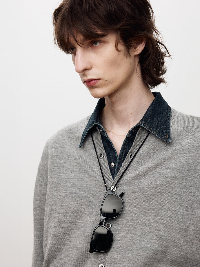 Tonywack - Super Fine Wool Crew-Neck Cardigan (Grey) product image 9 | TRAB K-Fashion Australia