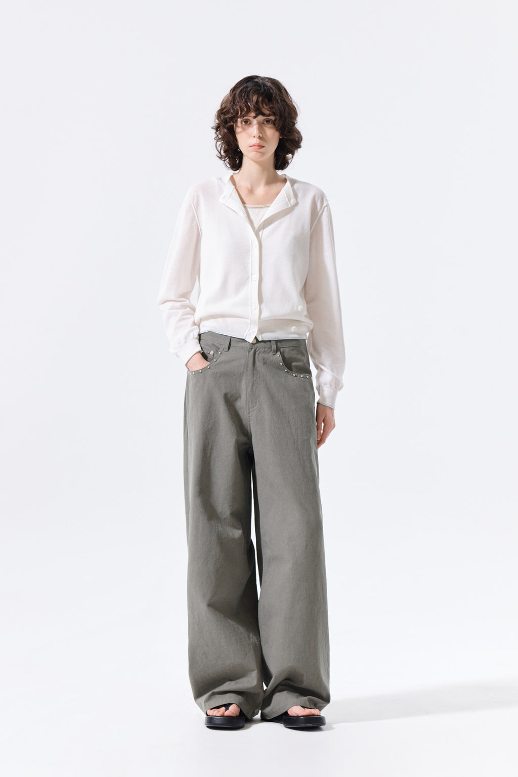 Matin Kim - Back Logo Sheer Cardigan (White) product image 9 | TRAB K-Fashion Australia