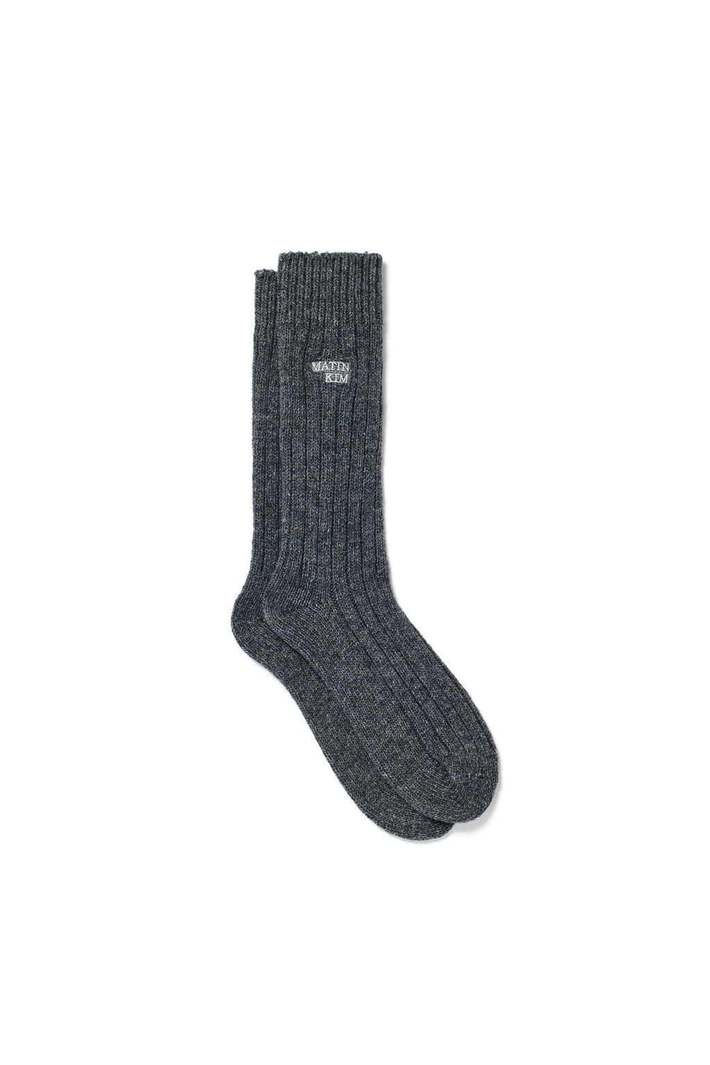 Matin Kim - Wool Blend Crew Socks (Charcoal) product image 2 | TRAB K-Fashion Australia