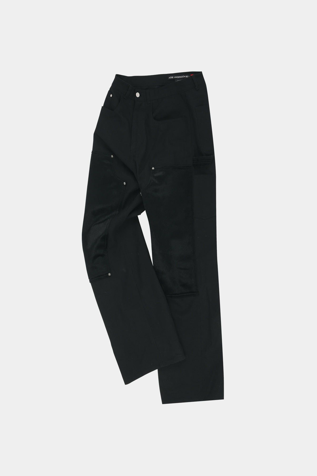 Andersson Bell - Faux Pony Hair Leather Carpenter Wide-Leg Jeans (Black) product image 13 | TRAB K-Fashion Australia