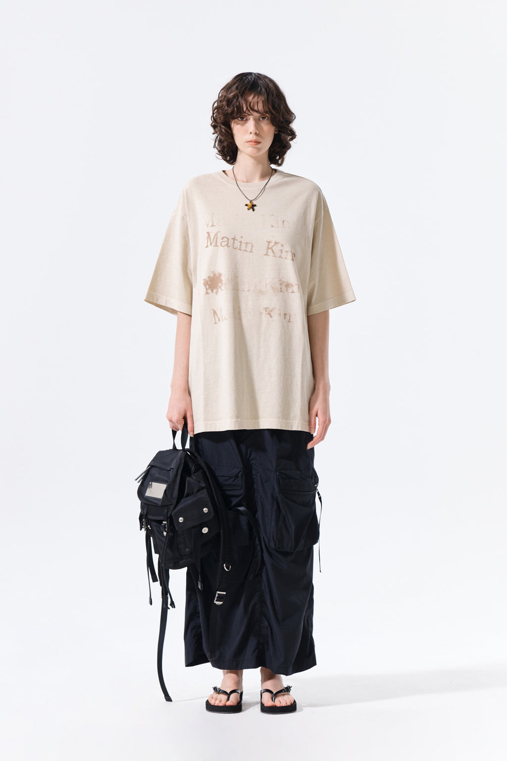 Matin Kim - Patch Pocket Shirring Nylon Skirt (Black) product image 6 | TRAB K-Fashion Australia