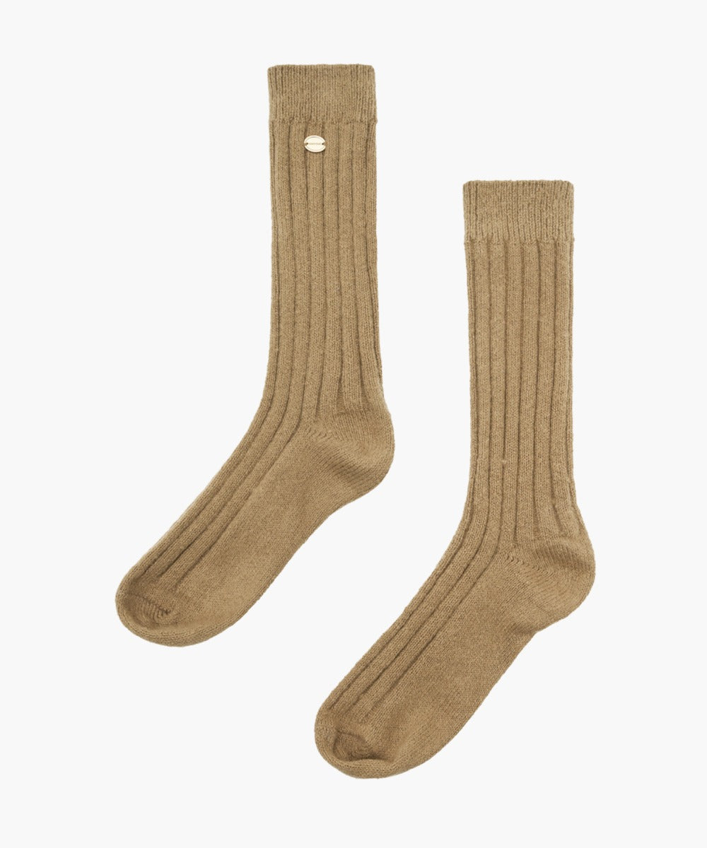Marithe & Francois Girbaud - Regular Logo Knit Socks (Brown) product image 1 | TRAB K-Fashion Australia
