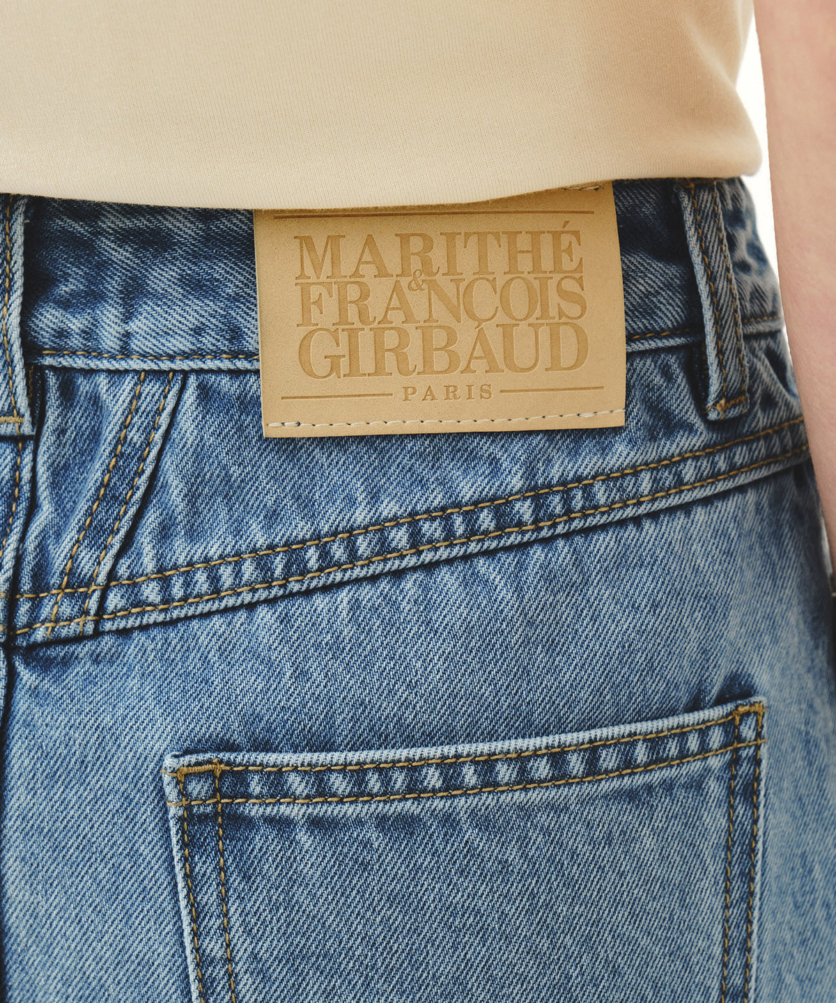 Marithe & Francois Girbaud - Raw Edge Denim Mini Skirt (Light Blue) product image 2 | TRAB K-Fashion Australia