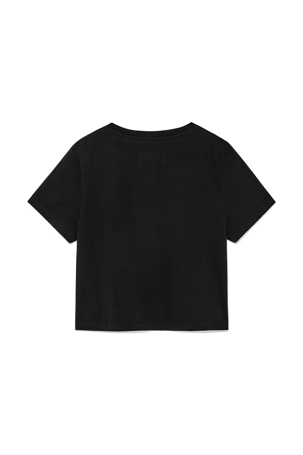Matin Kim - Unbalance Typo Logo Crop Top (Black) product image 2 | TRAB K-Fashion Australia