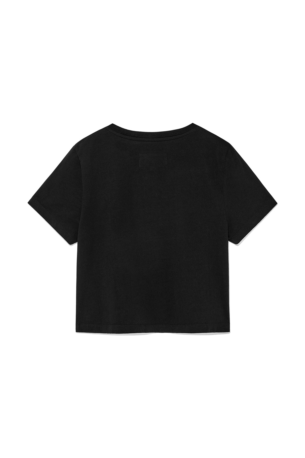 Matin Kim - Unbalance Typo Logo Crop Top (Black) product image 2 | TRAB K-Fashion Australia