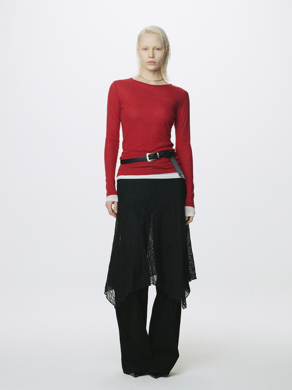 Tonywack - Tencel Layered Long Sleeve (Red/White) product image 6 | TRAB K-Fashion Australia