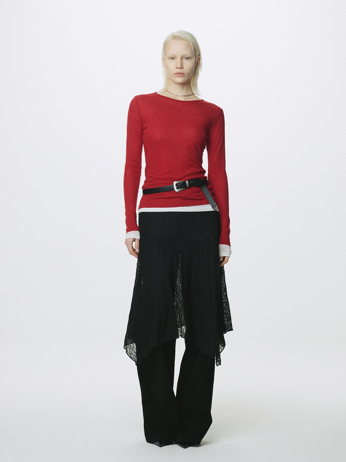 Tonywack - Tencel Layered Long Sleeve (Red/White) product image 6 | TRAB K-Fashion Australia