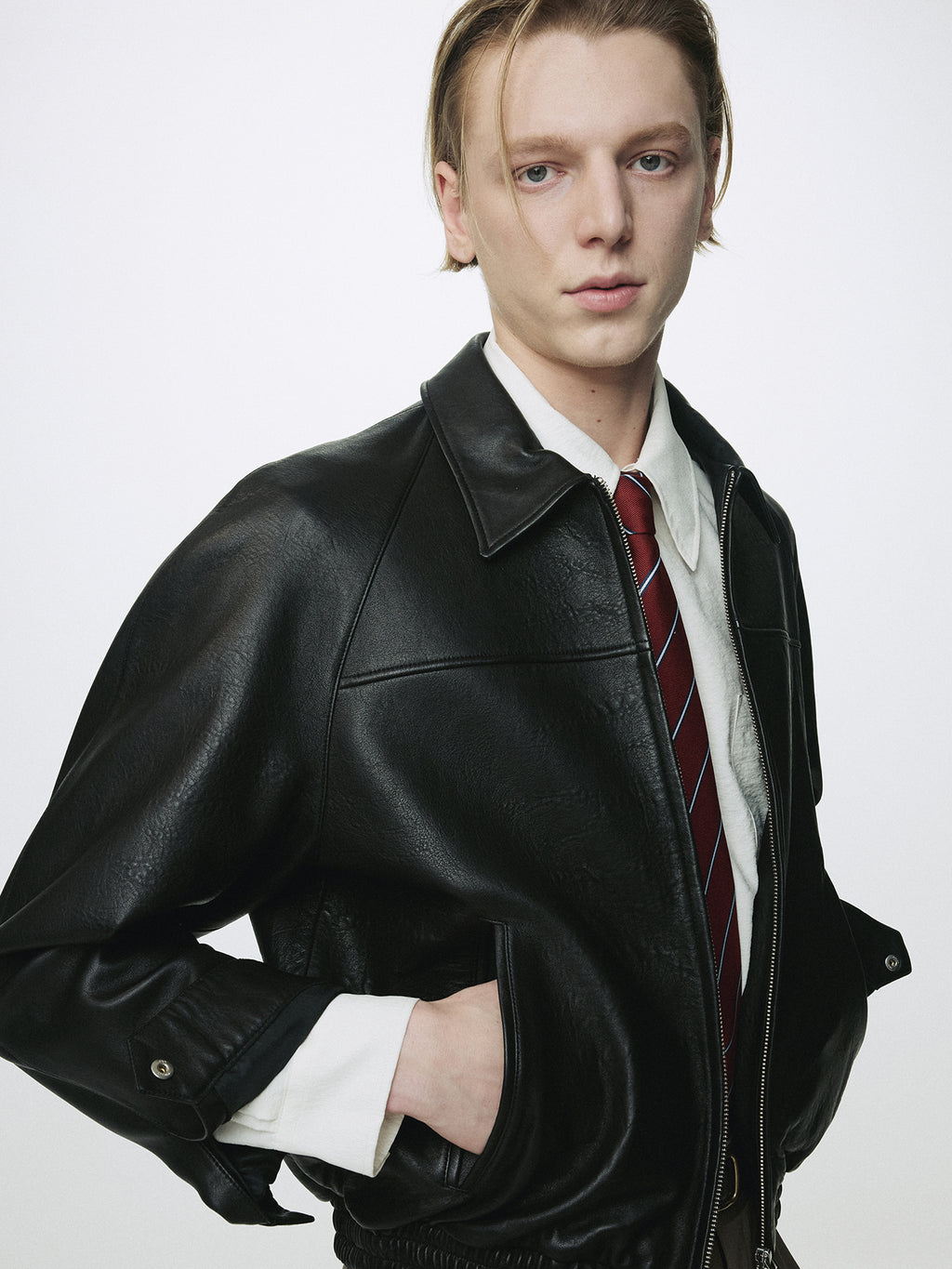 Tonywack - Vintage Lamb Leather Bomber Jacket (Black) product image 7 | TRAB K-Fashion Australia