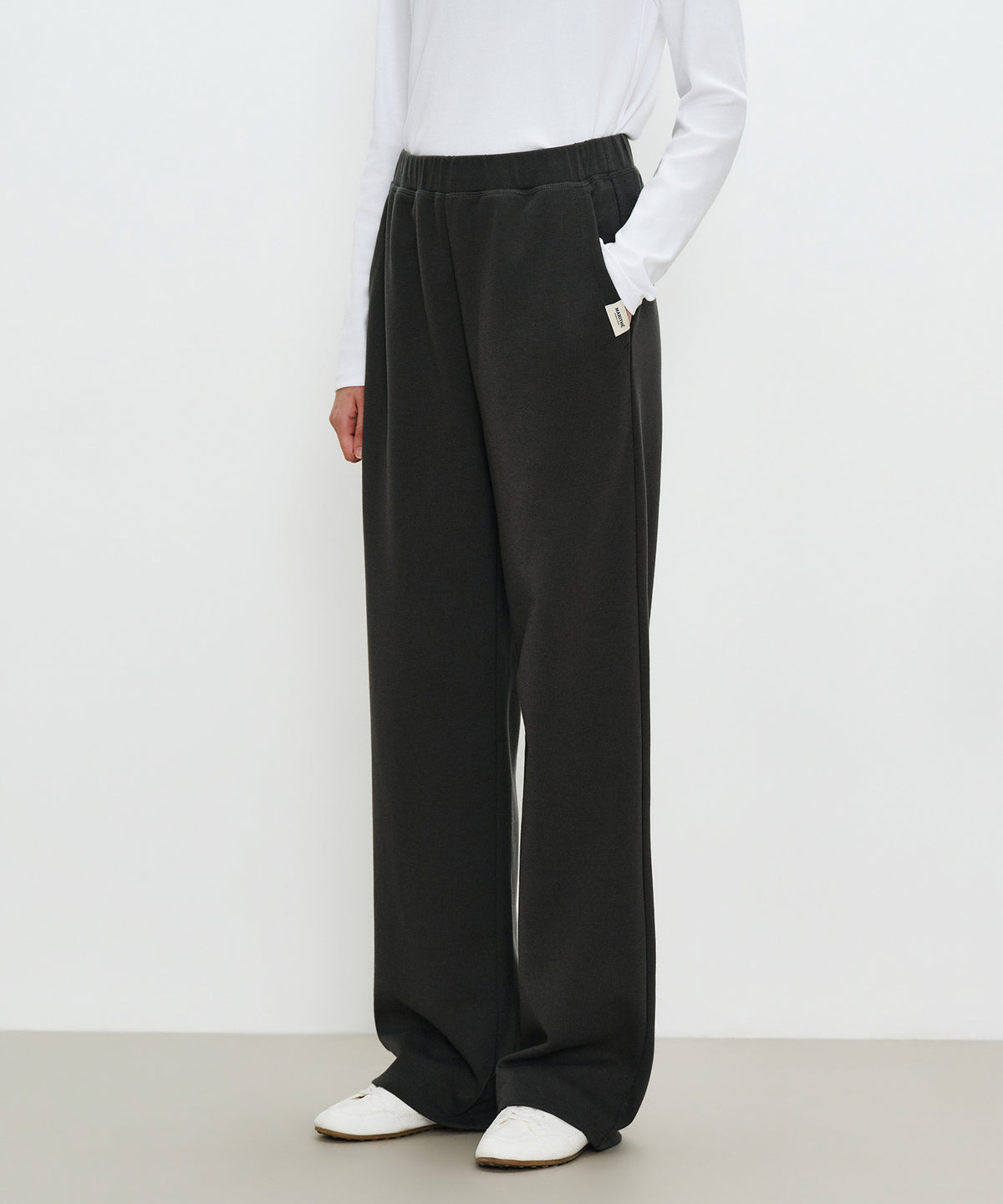 Marithe & Francois Girbaud - Basic Fold-over Sweat Pants (Charcoal) product image 1 | TRAB K-Fashion Australia