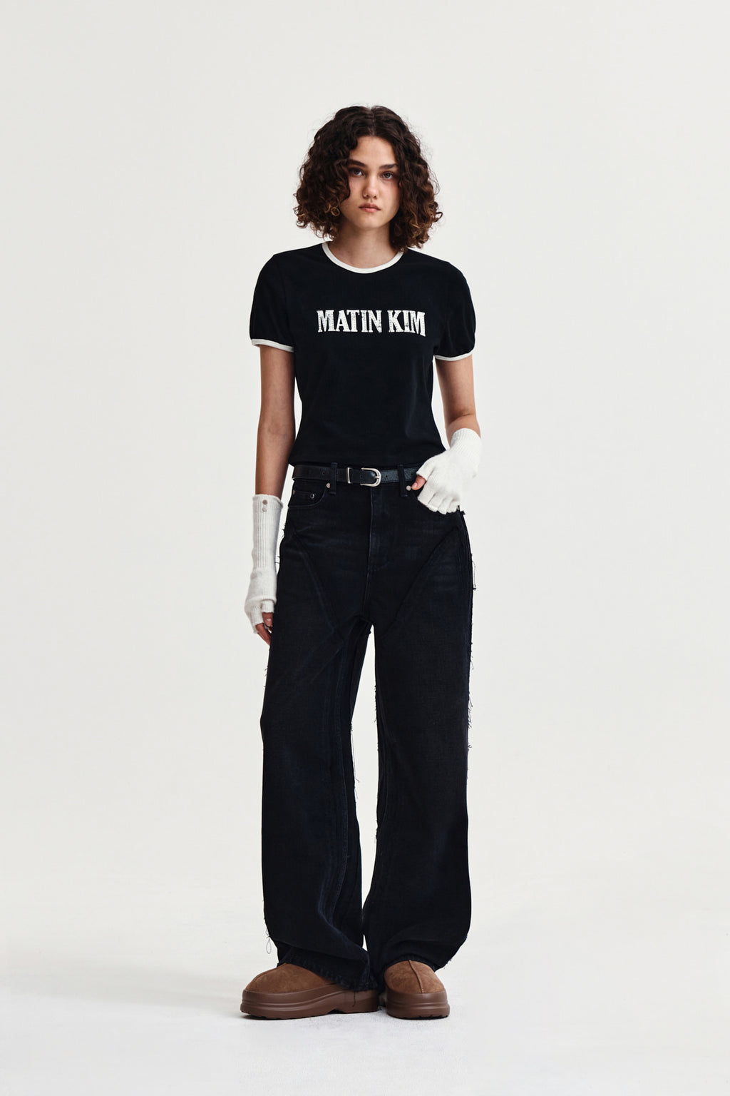 Matin Kim - Stud Logo Ringer Top (Black) product image 8 | TRAB K-Fashion Australia