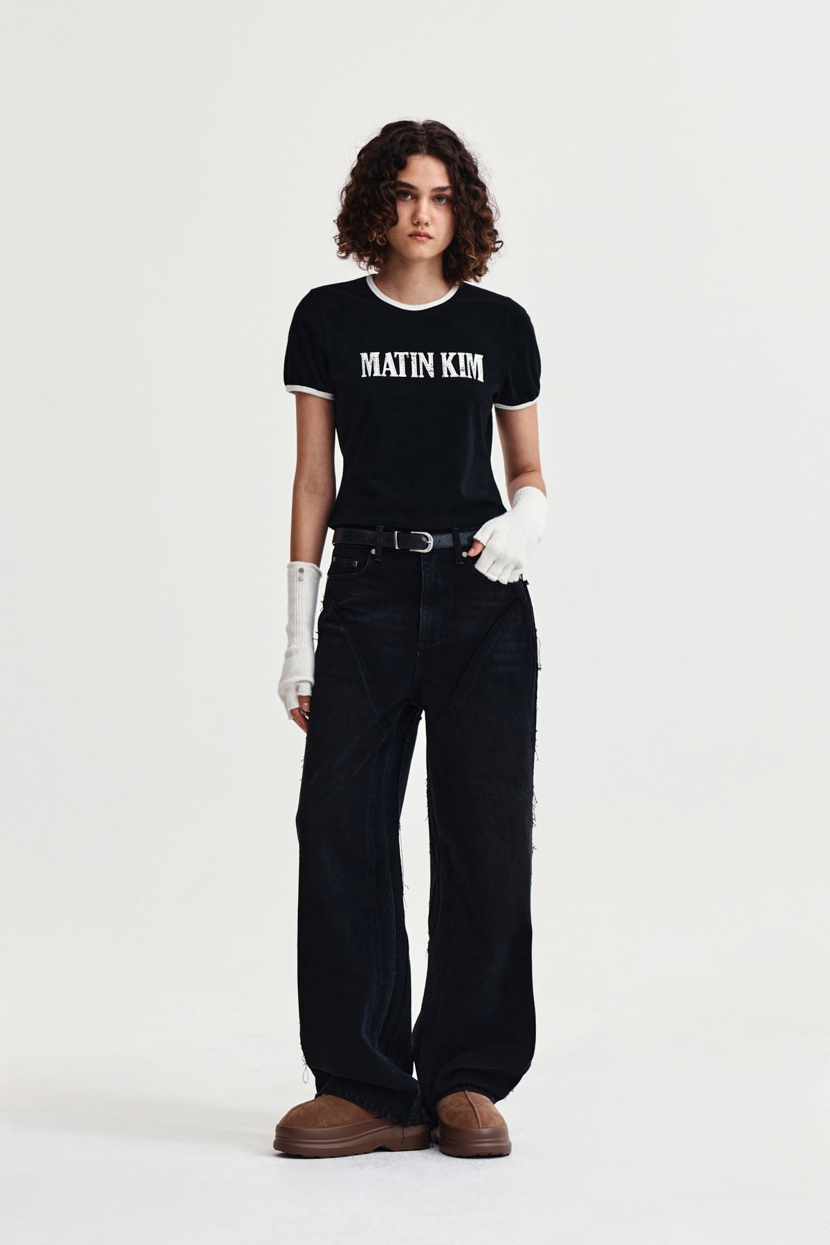 Matin Kim - Stud Logo Ringer Top (Black) product image 8 | TRAB K-Fashion Australia