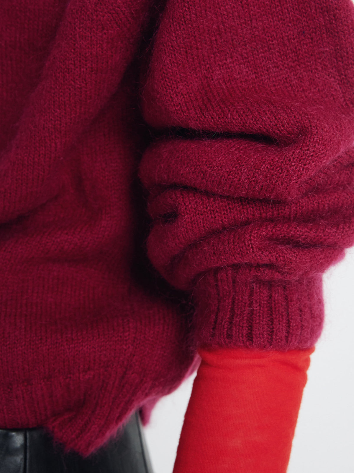 Tonywack - Mohair Blend Raglan Cardigan (Dark Cherry) product image 8 | TRAB K-Fashion Australia